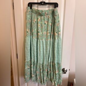 torrid Mint Green Floral Tiered Maxi Skirt